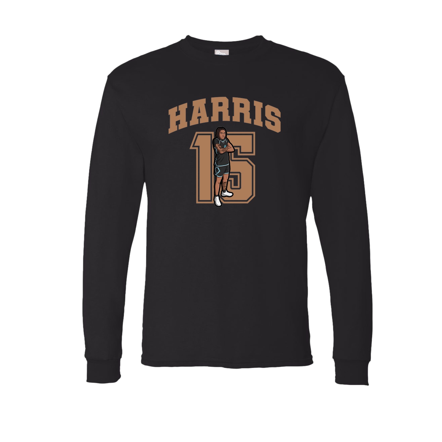 Long Sleeve Tee — Number in Black