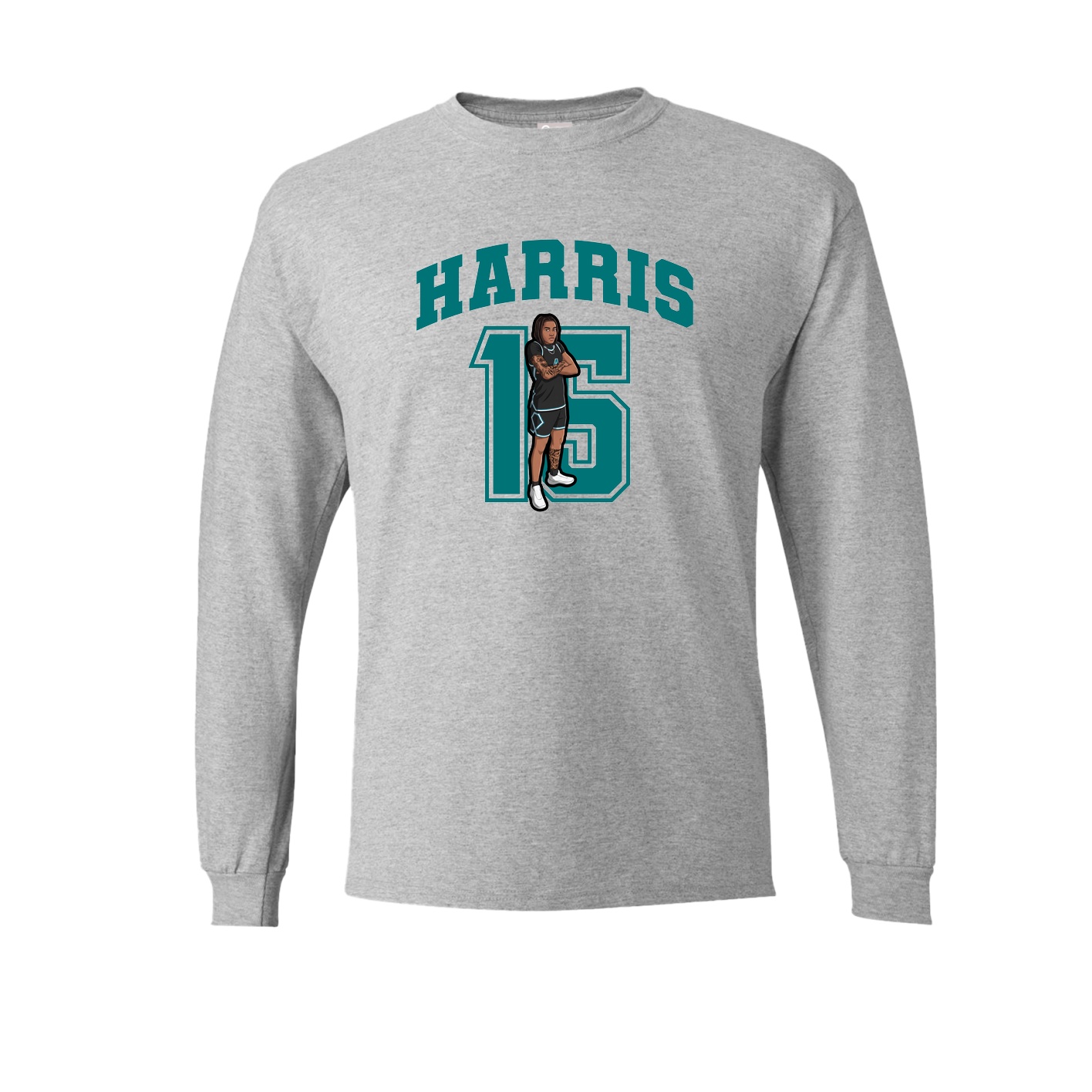 Long Sleeve Tee — Number in Grey
