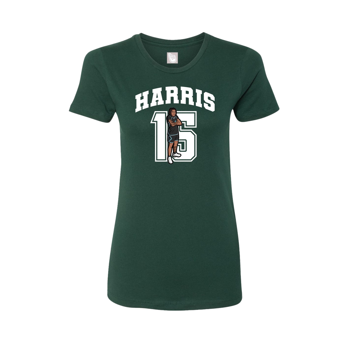 Womens Tee — Number in Green