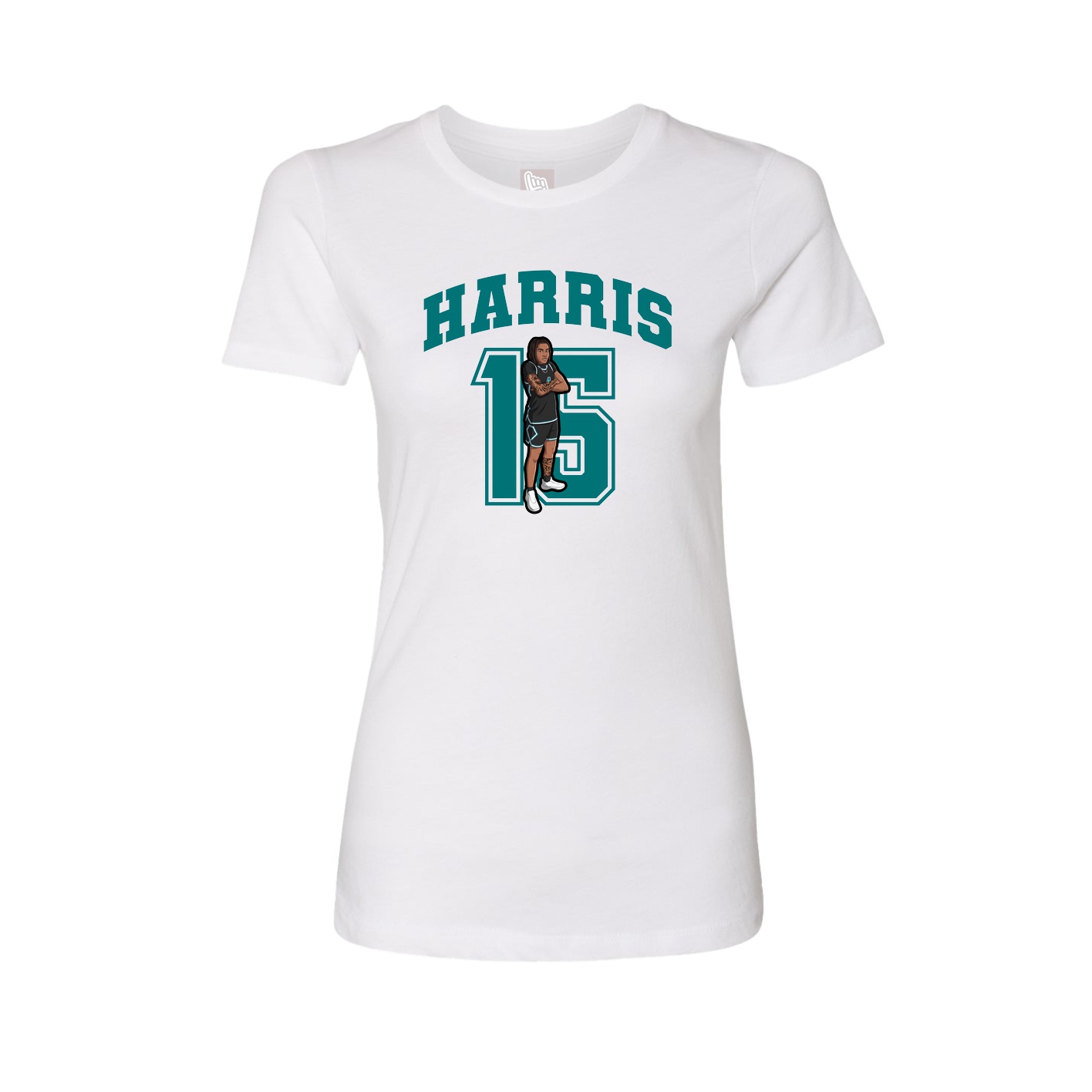 Womens Tee — Number in White