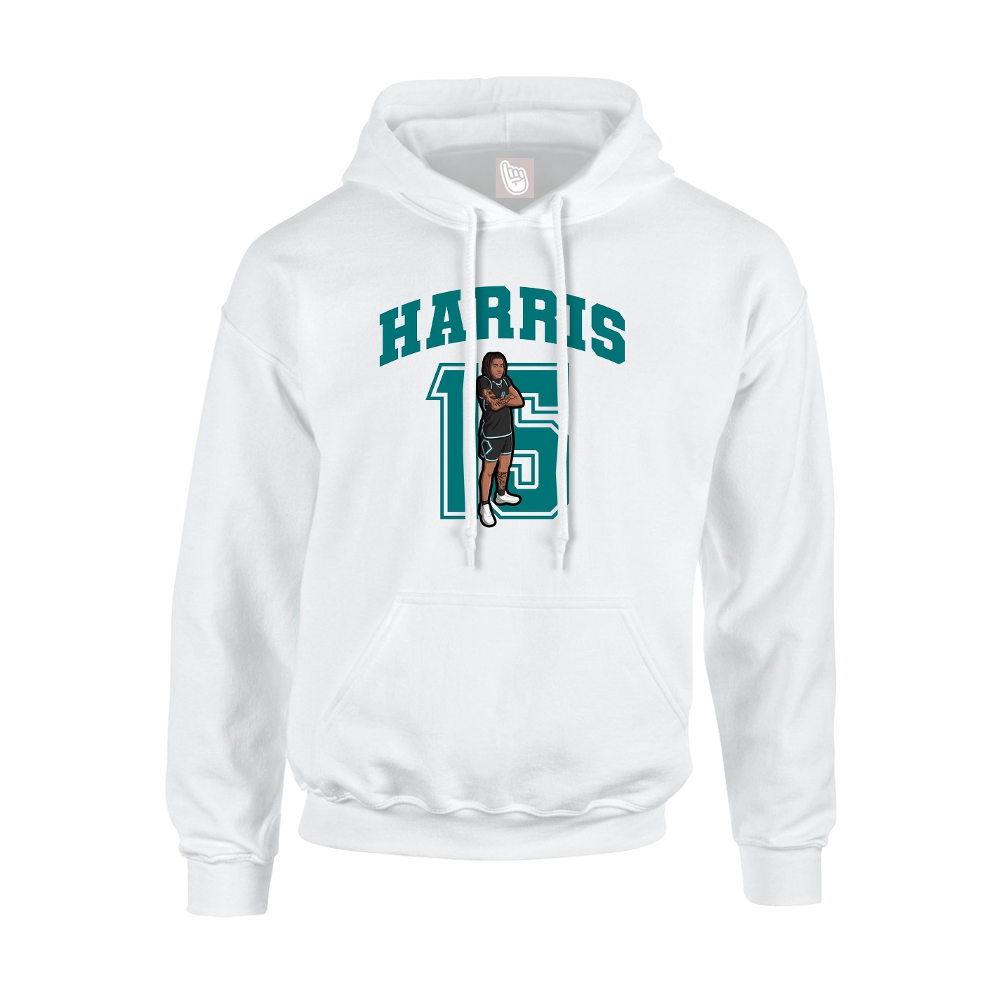 Youth Hoodie — Number in White
