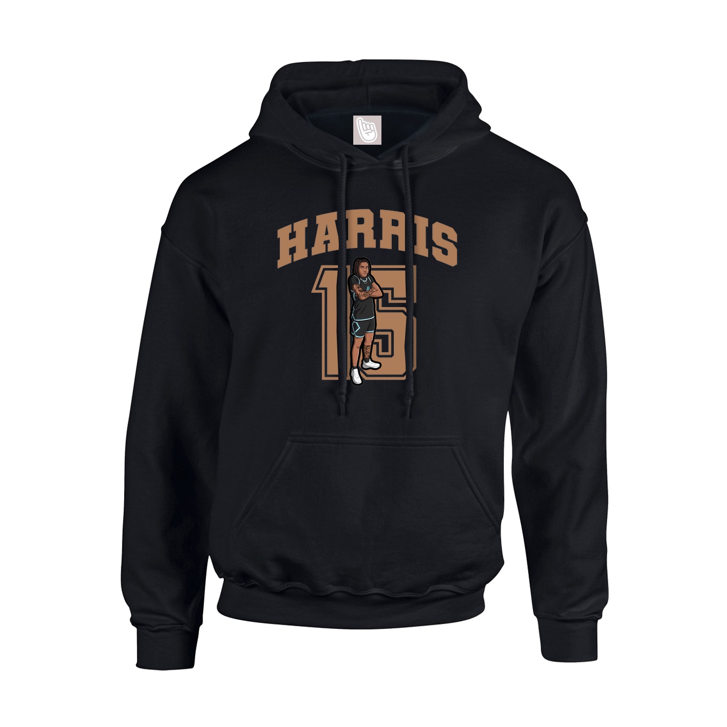 Youth Hoodie — Number in Black