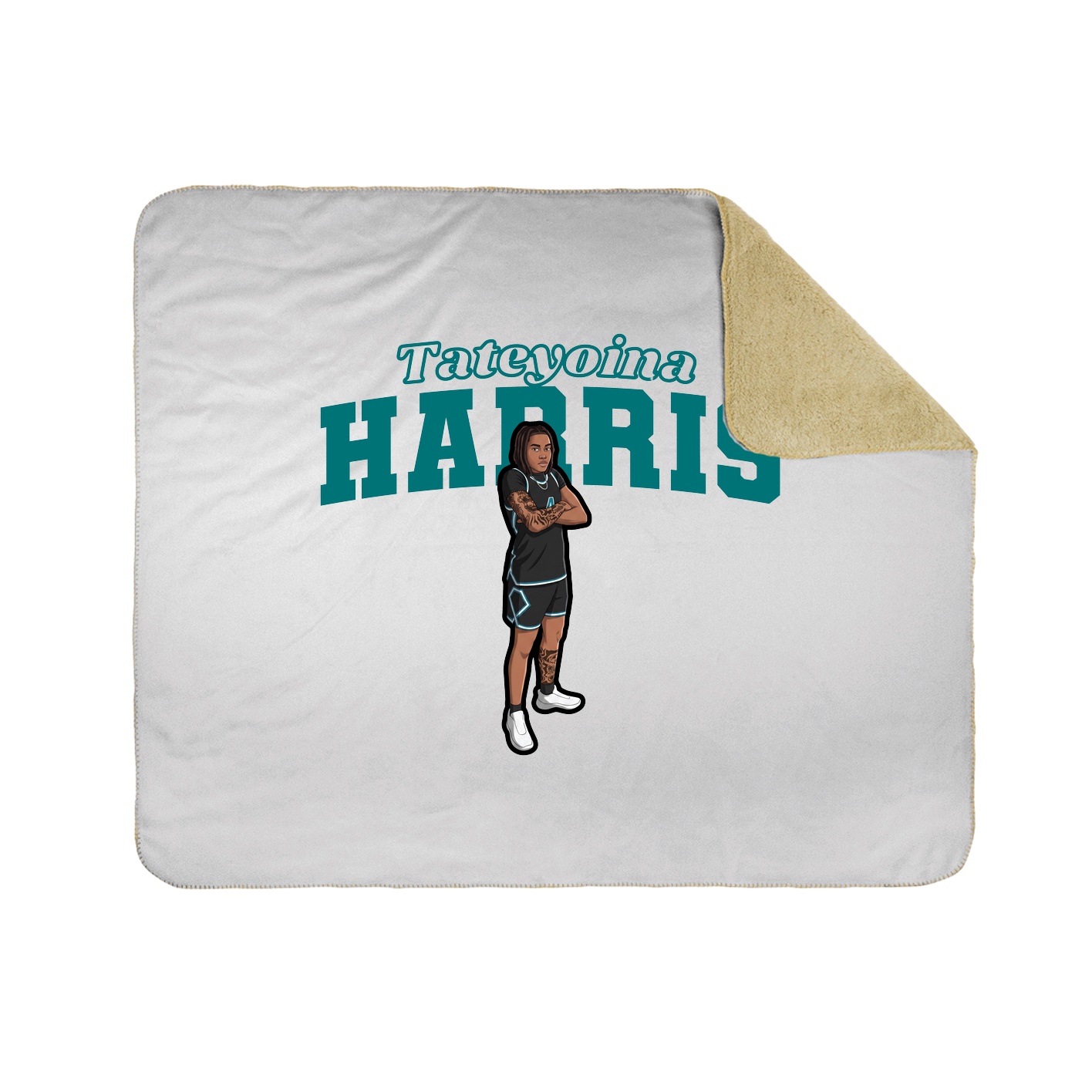 Throw Blanket — Name Arch in White