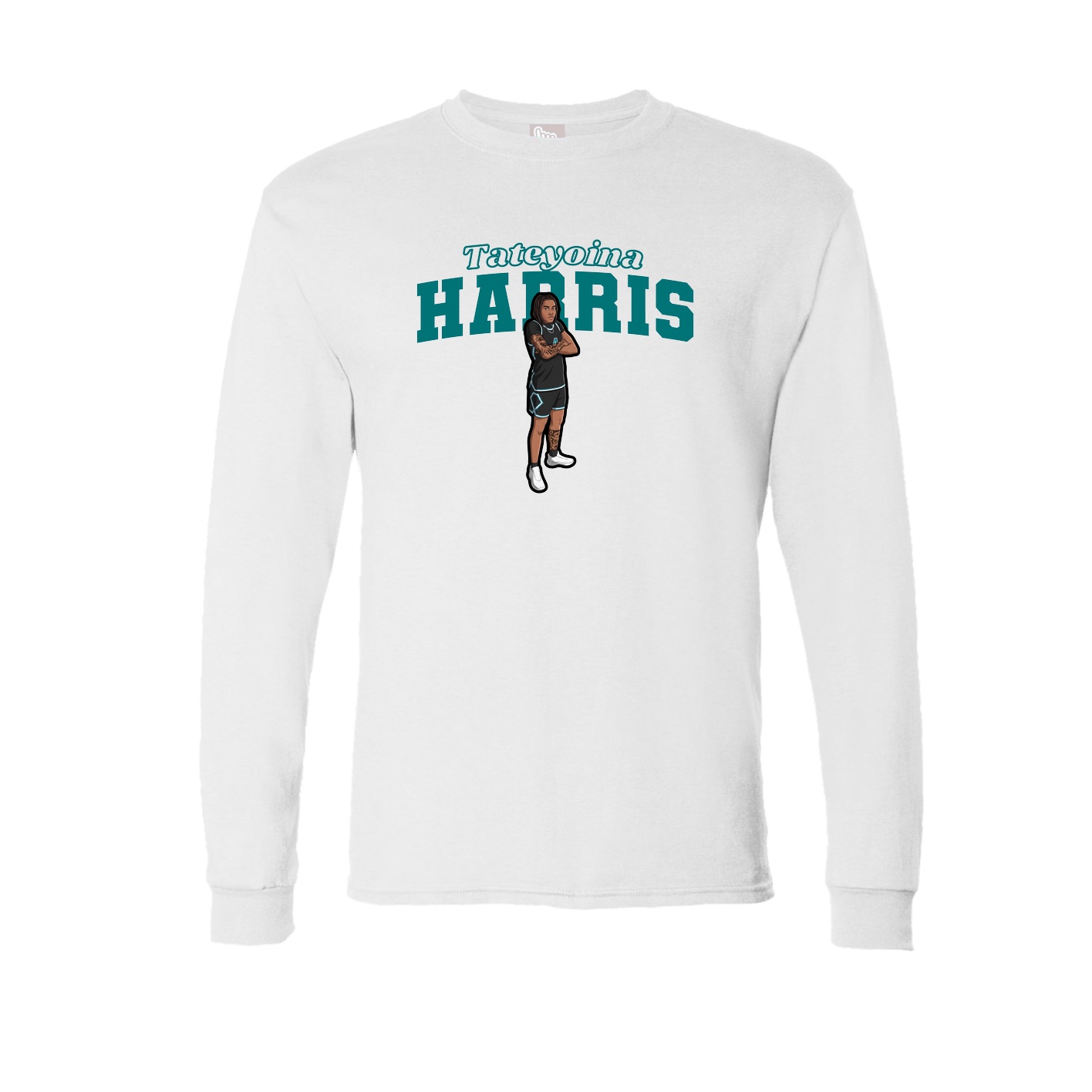 Long Sleeve Tee — Name Arch in White
