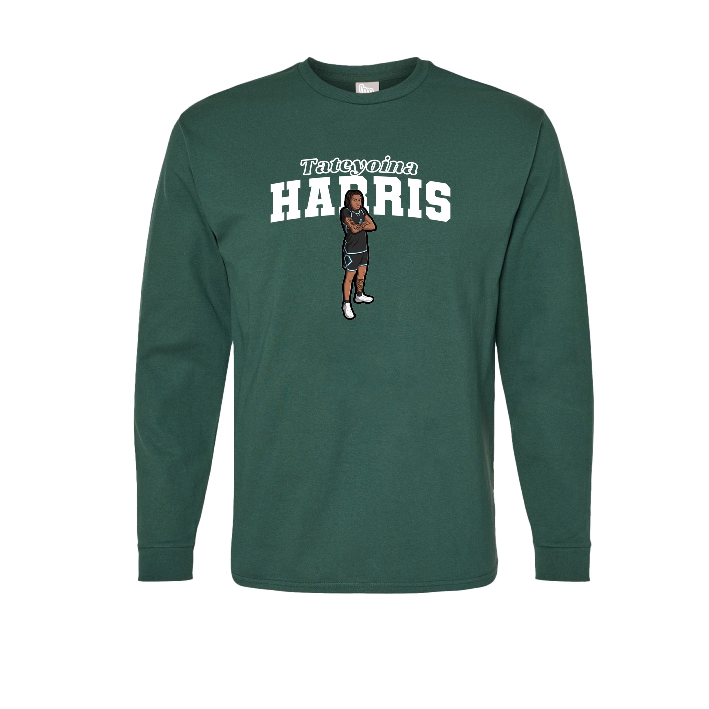 Long Sleeve Tee — Name Arch in Green