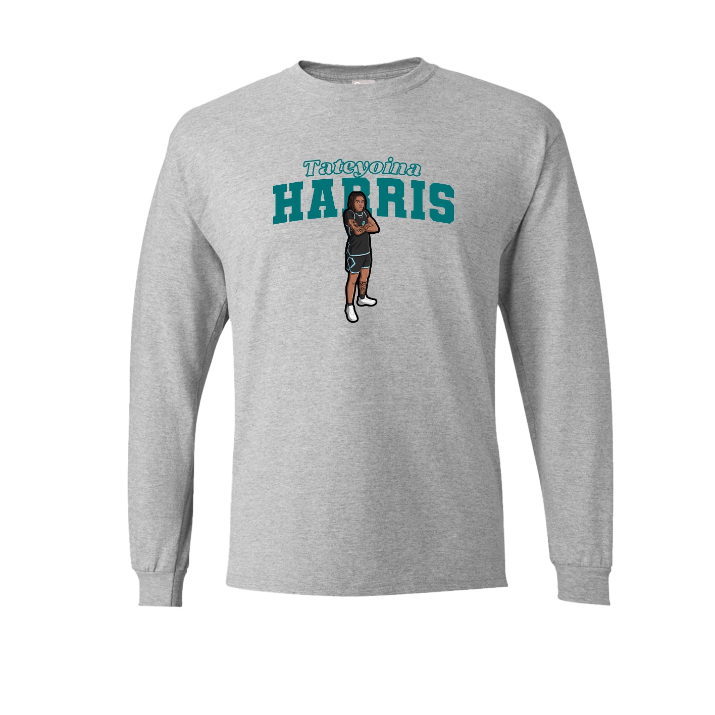 Long Sleeve Tee — Name Arch in Grey