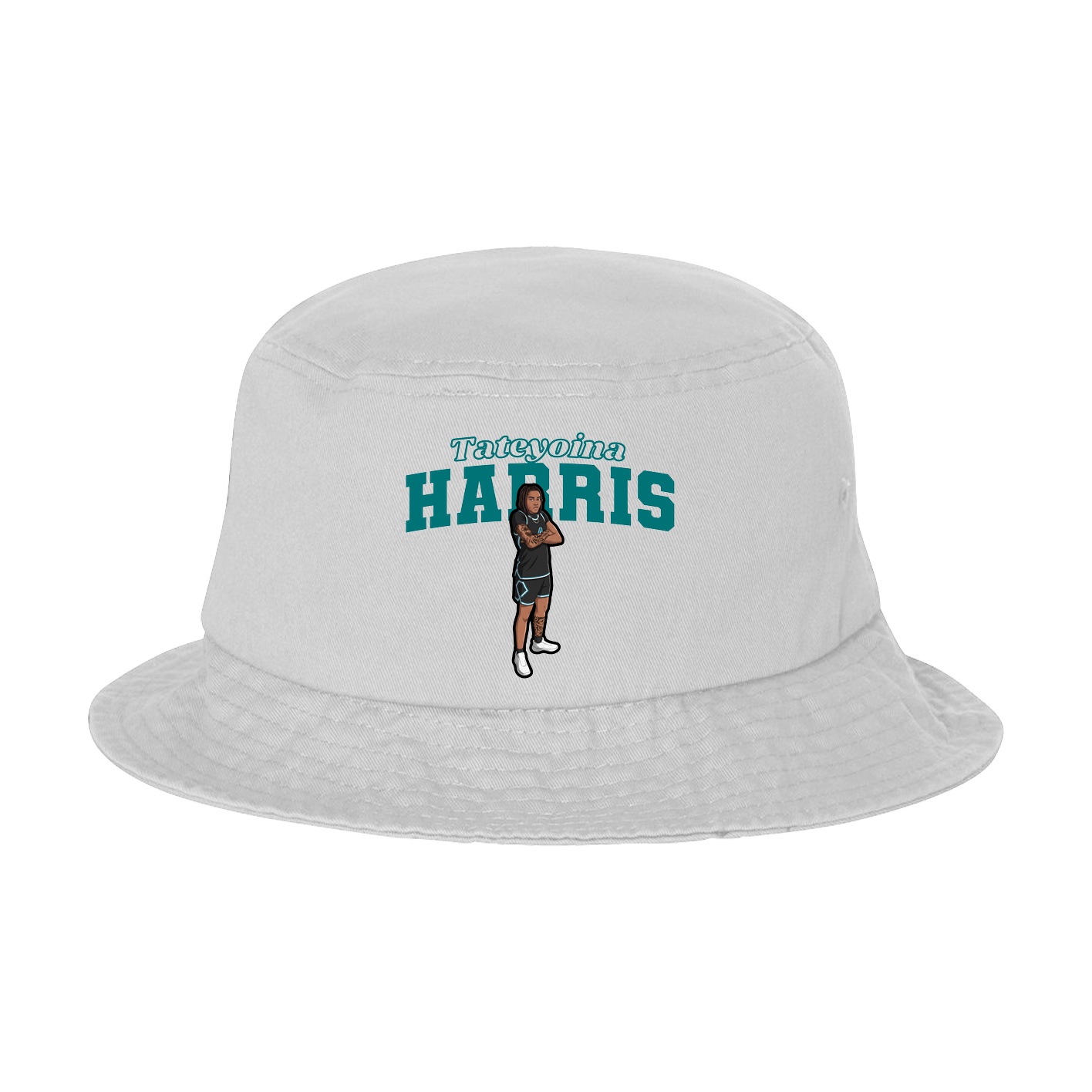 Bucket Cap — Name Arch in White