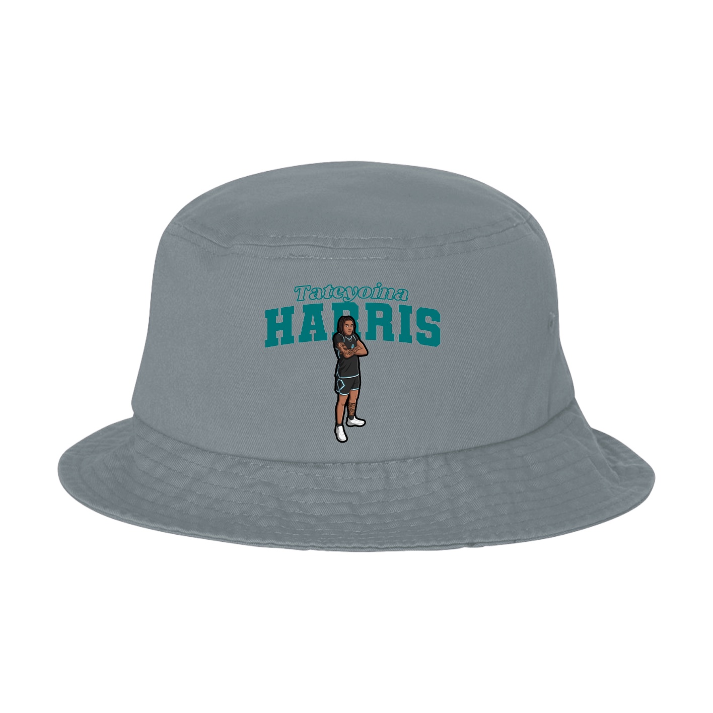 Bucket Cap — Name Arch in Grey