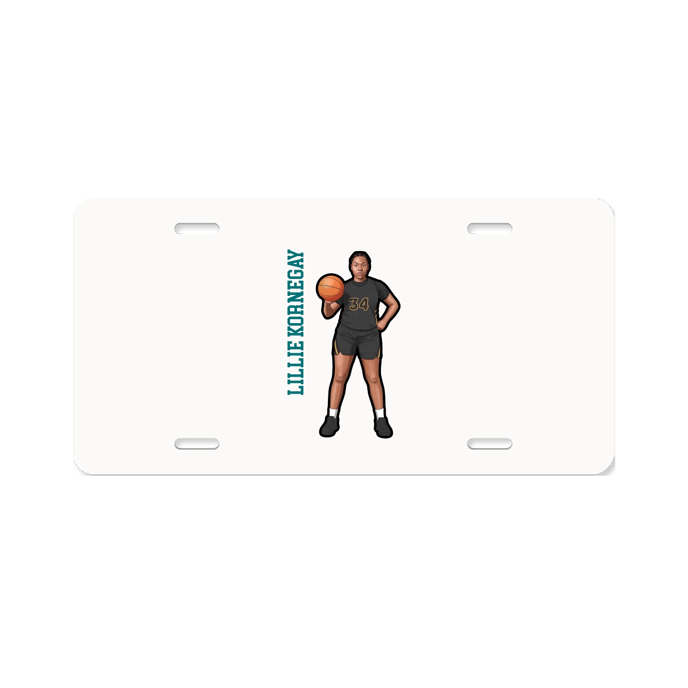 License Plate — Name Vertical in Classic