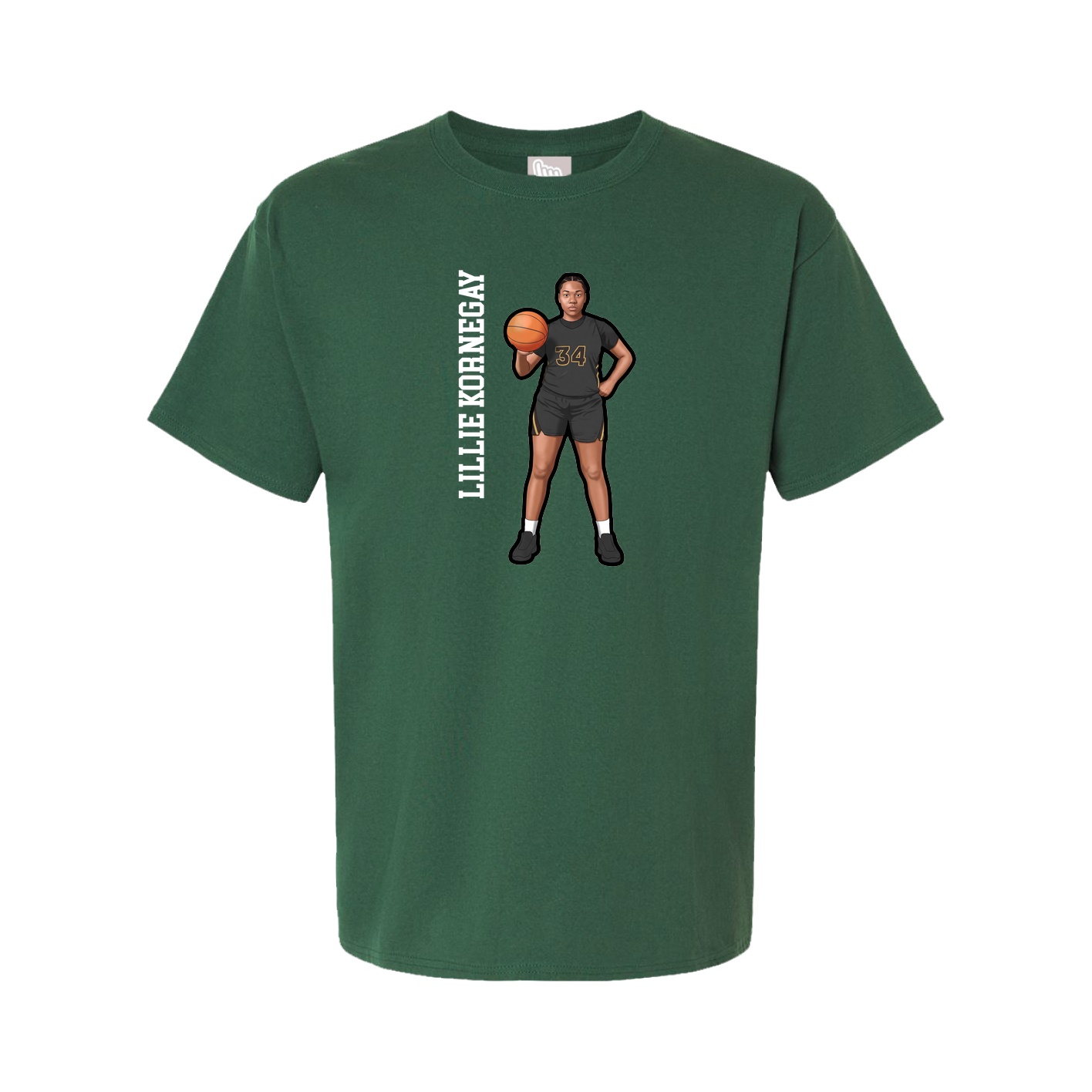 Tee — Name Vertical in Green