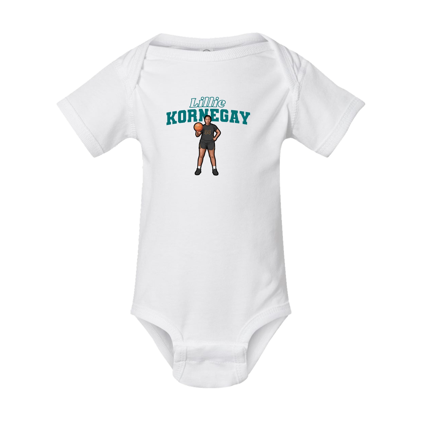Baby Onesie — Name Arch in White