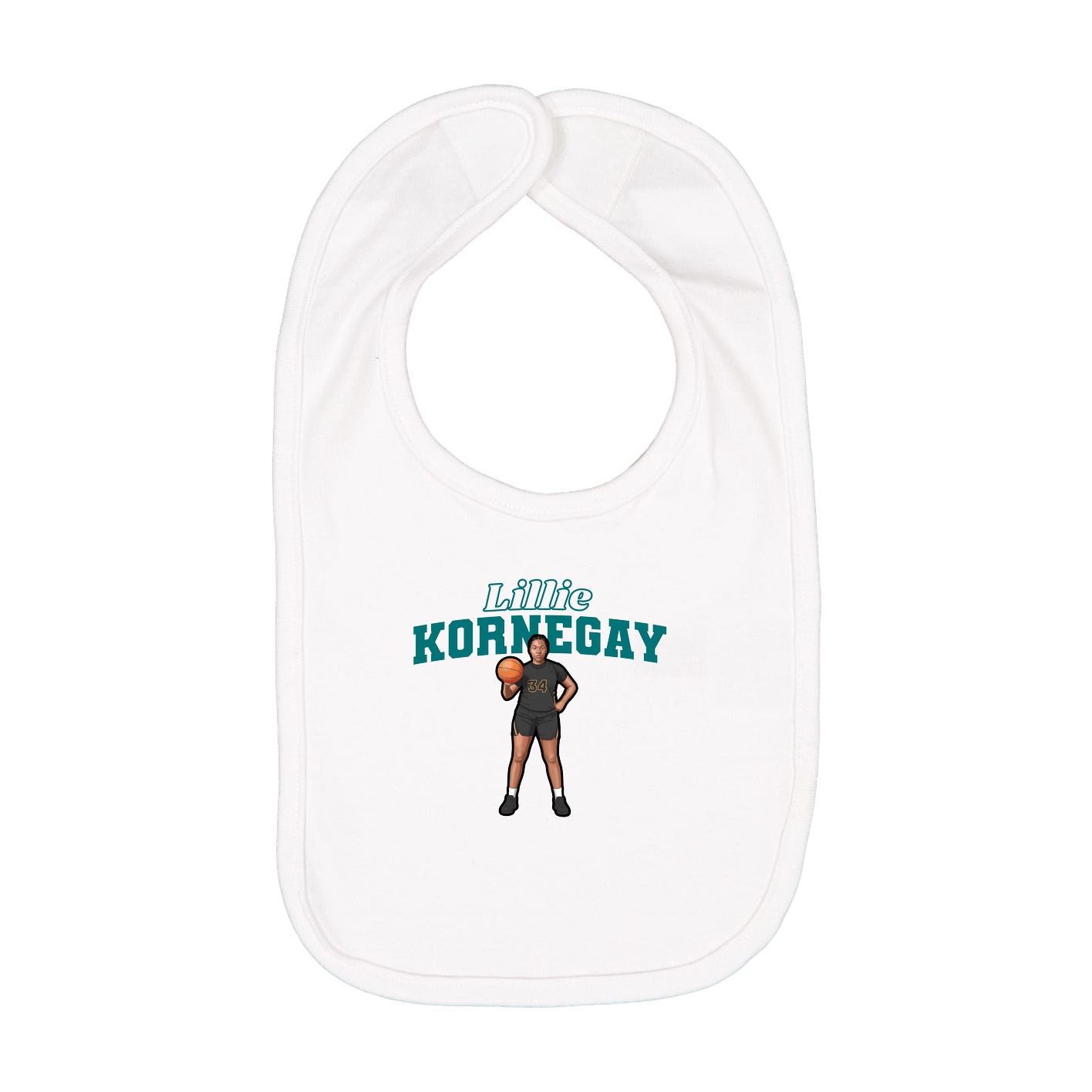 Infant Bib — Name Arch in White