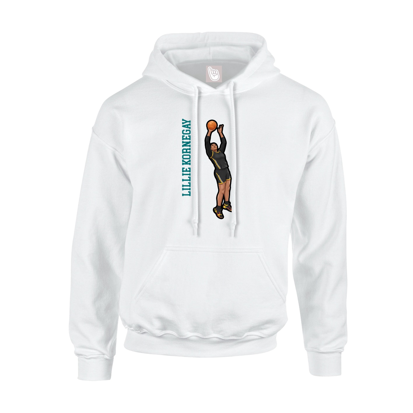 Youth Hoodie — Name Vertical in White