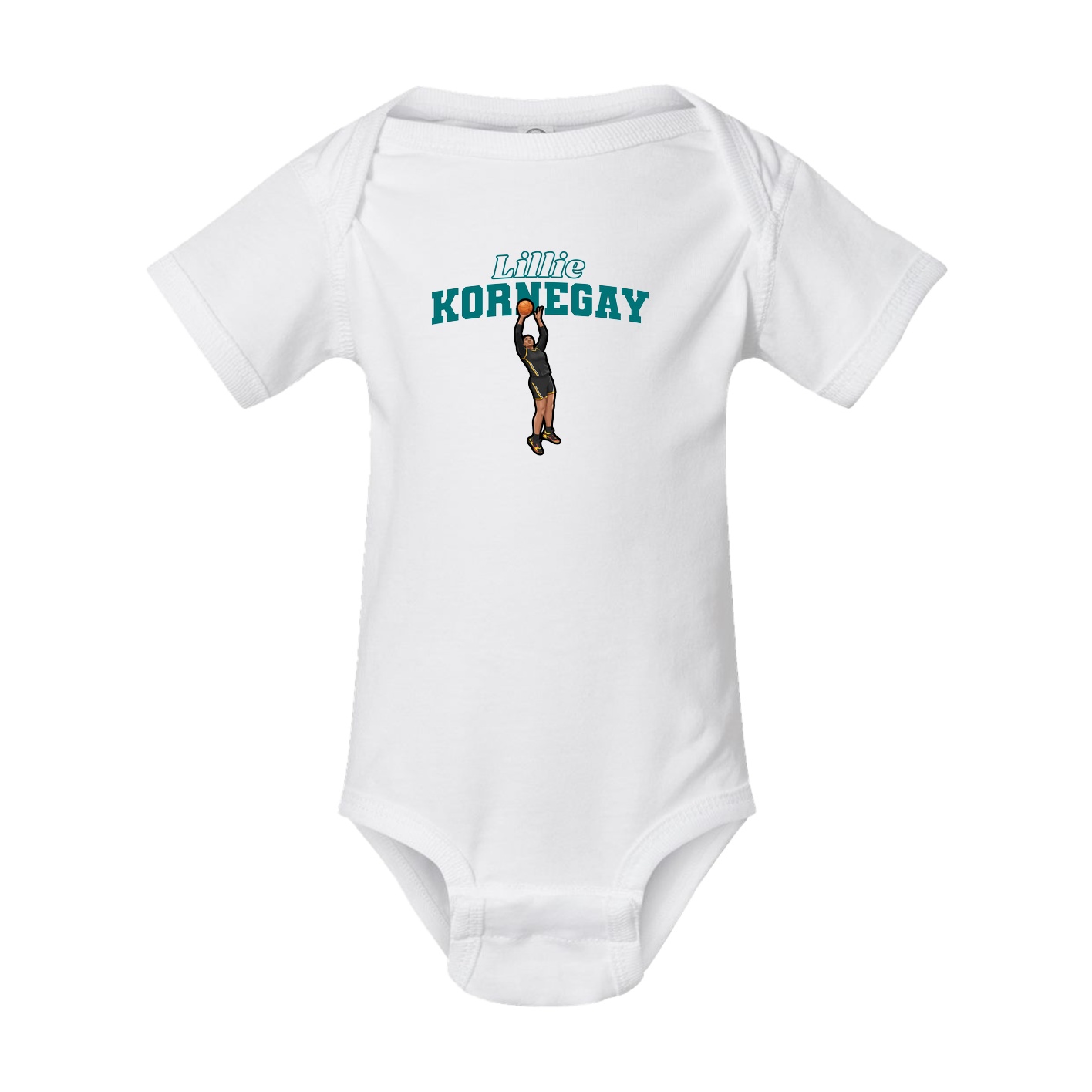 Baby Onesie — Name Arch in White