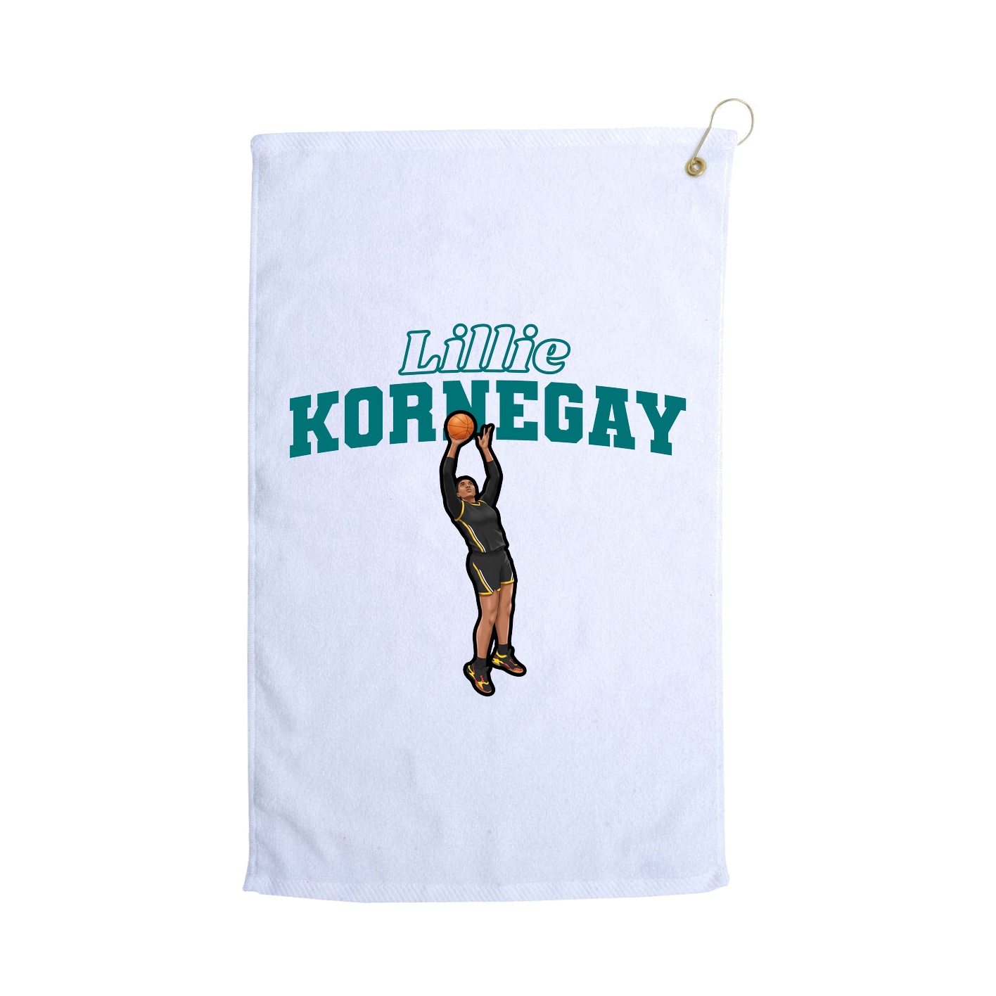 Golf Towel — Name Arch in White