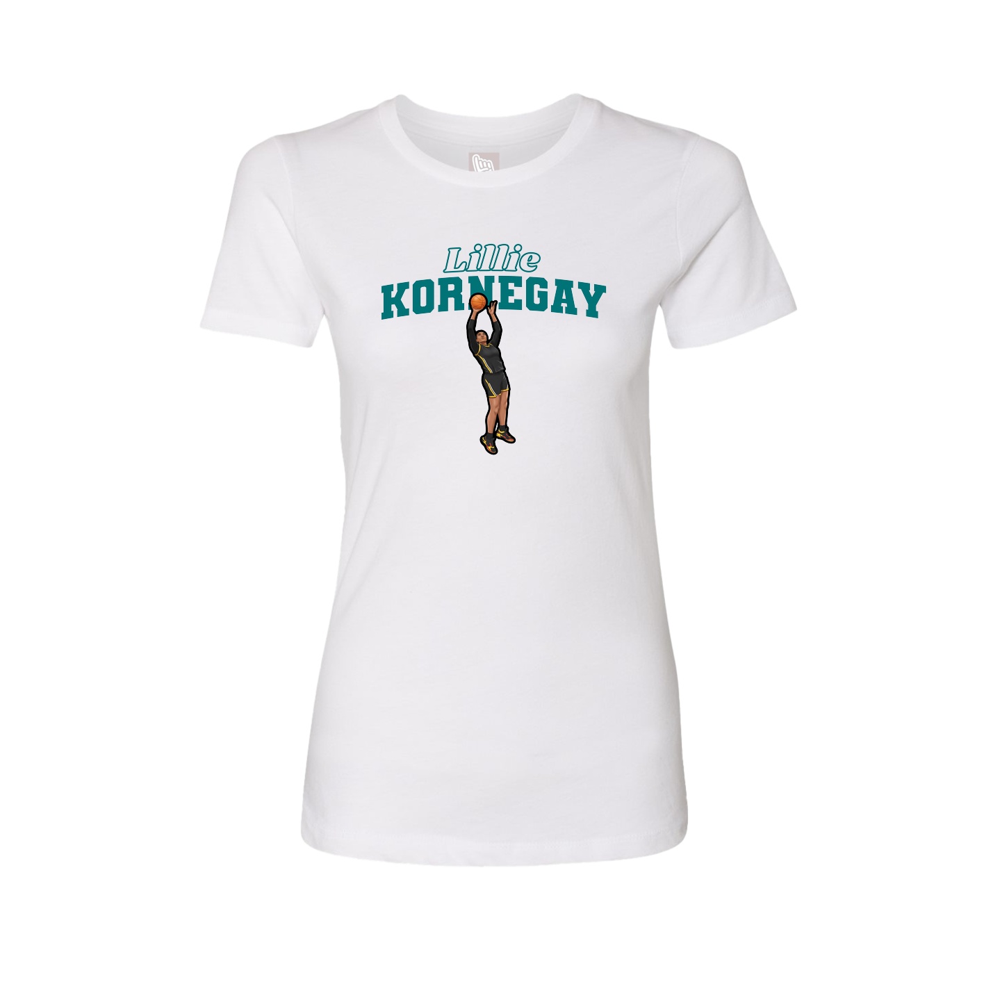 Fitted Women's Tee — Name Arch in White