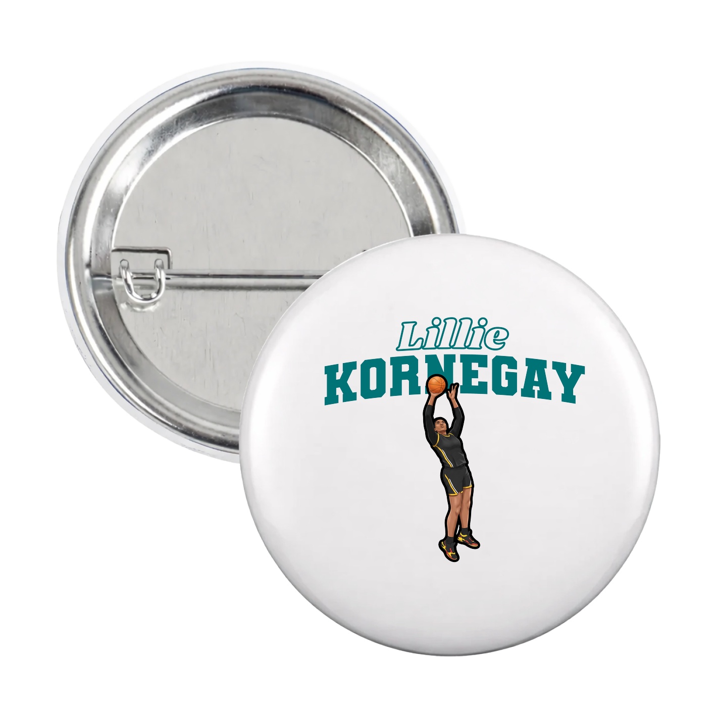 Game Day Button — Name Arch in White