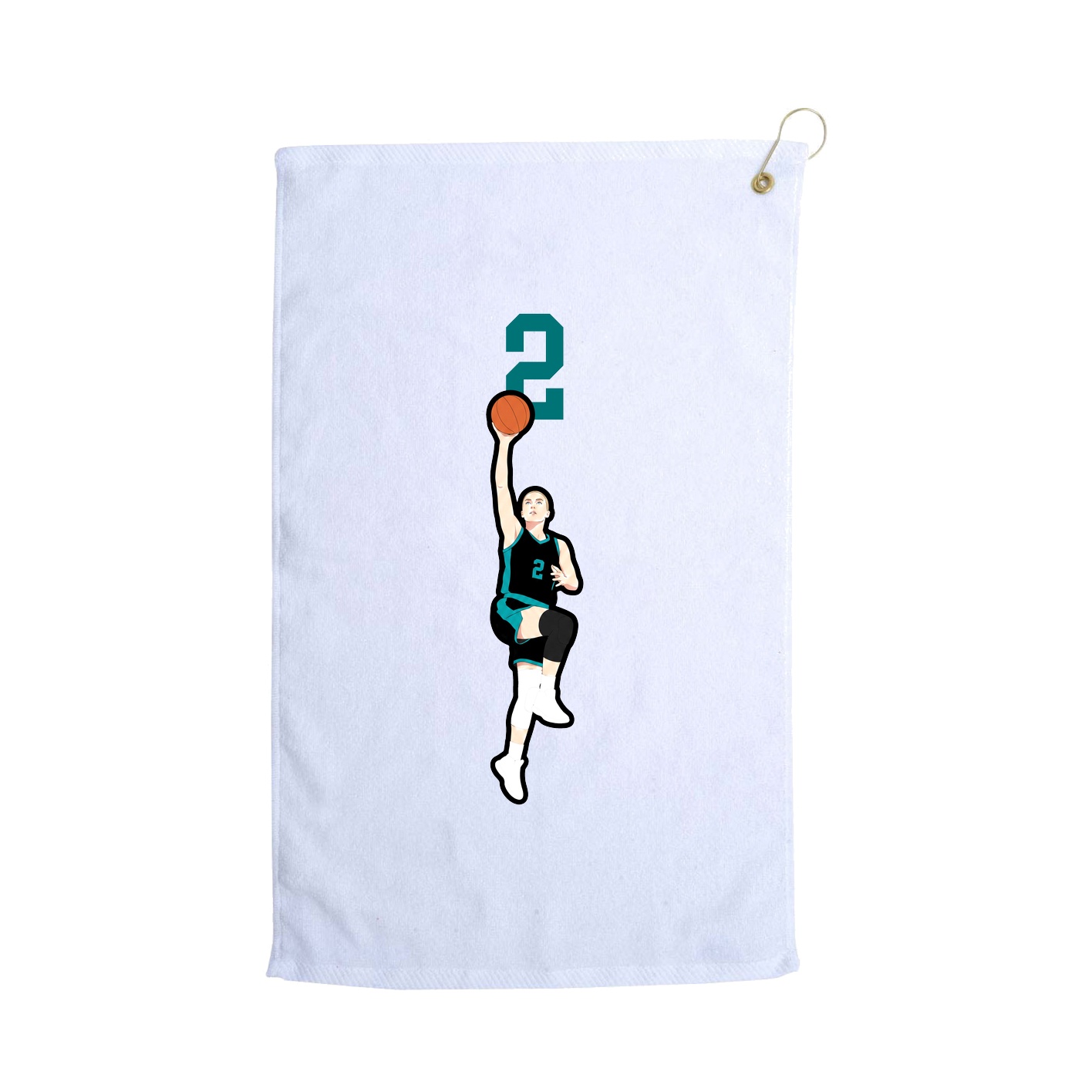 Golf Towel — Number Top in White