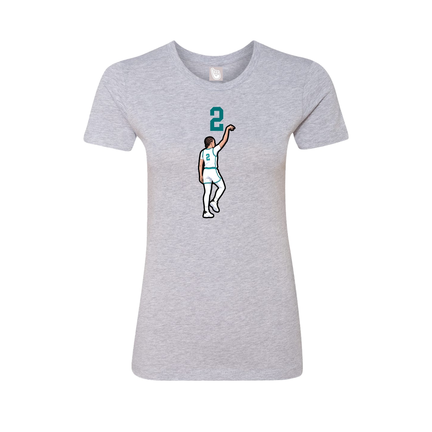 Fitted Women's Tee — Number Top in Grey