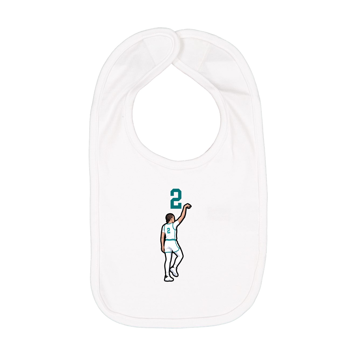 Infant Bib — Number Top in White