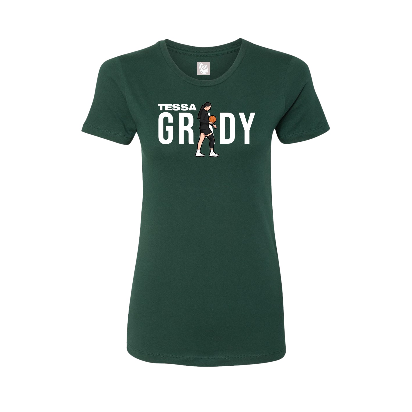 Fitted Women's Tee — Player Name in Green