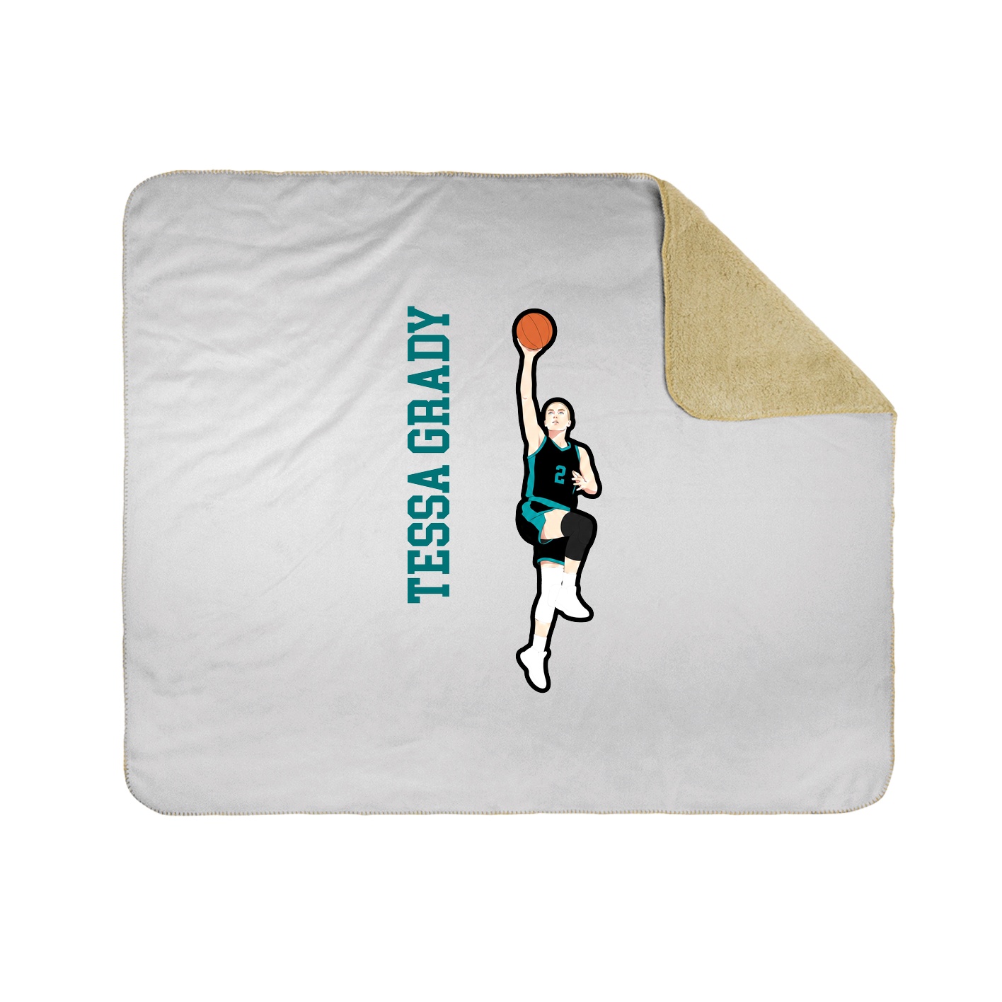 Throw Blanket — Name Vertical in White