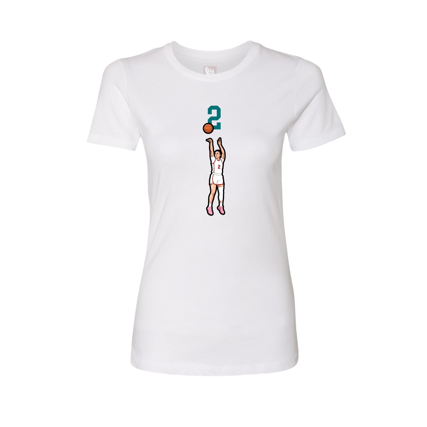 Fitted Women's Tee — Number Top in White