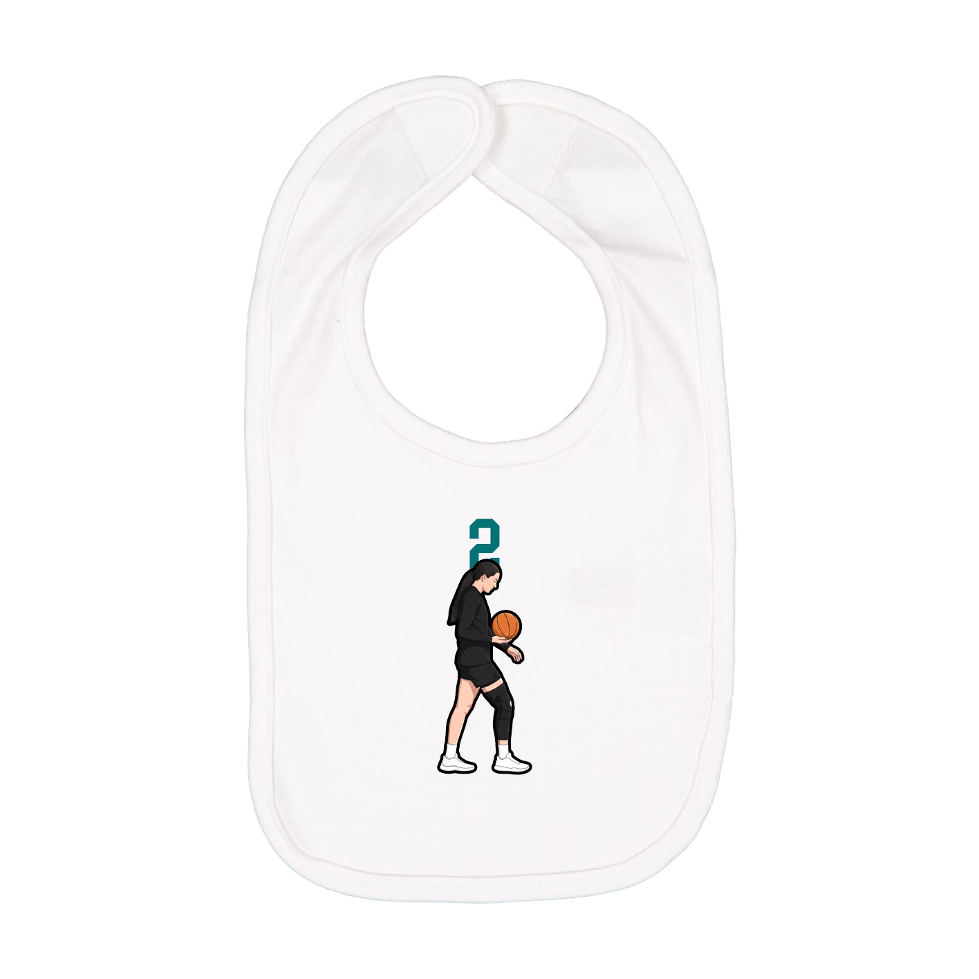 Infant Bib — Number Top in White