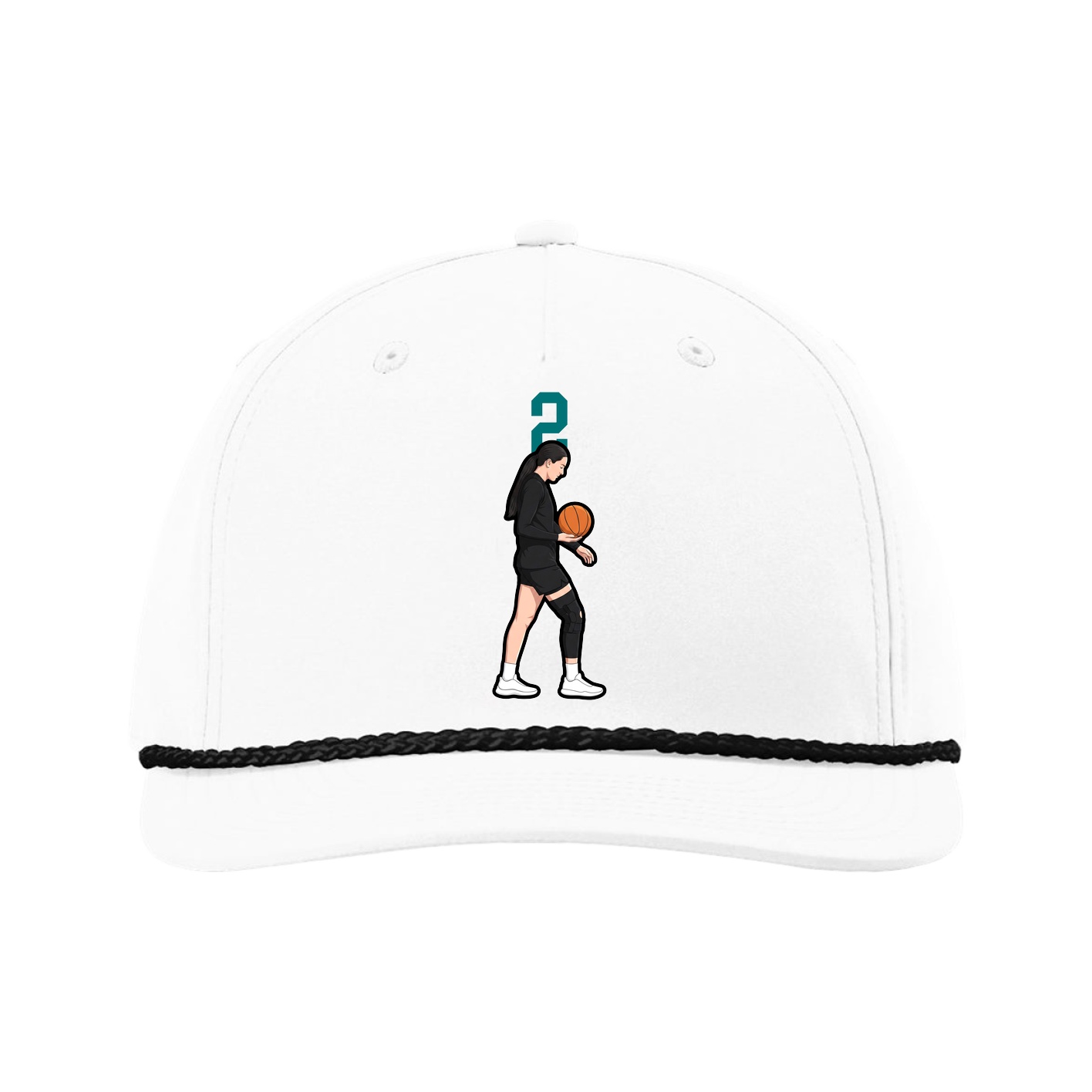 Five-Panel Classic Rope Cap — Number Top in White