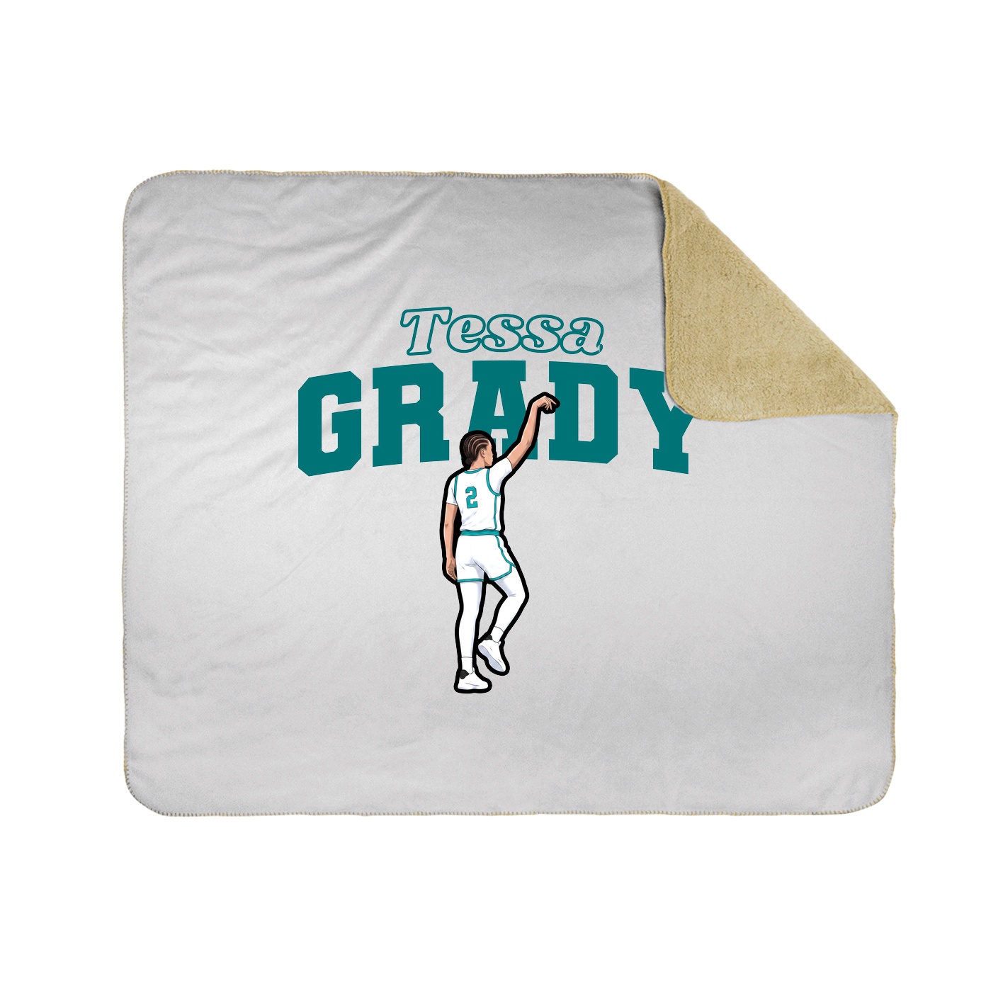 Throw Blanket — Name Arch in White