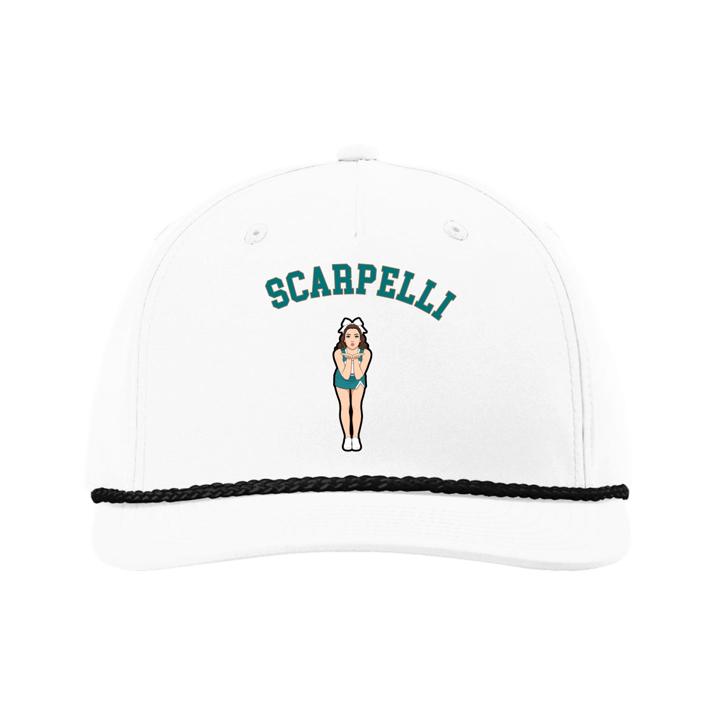 Five-Panel Classic Rope Cap — Shirsey Arch in White