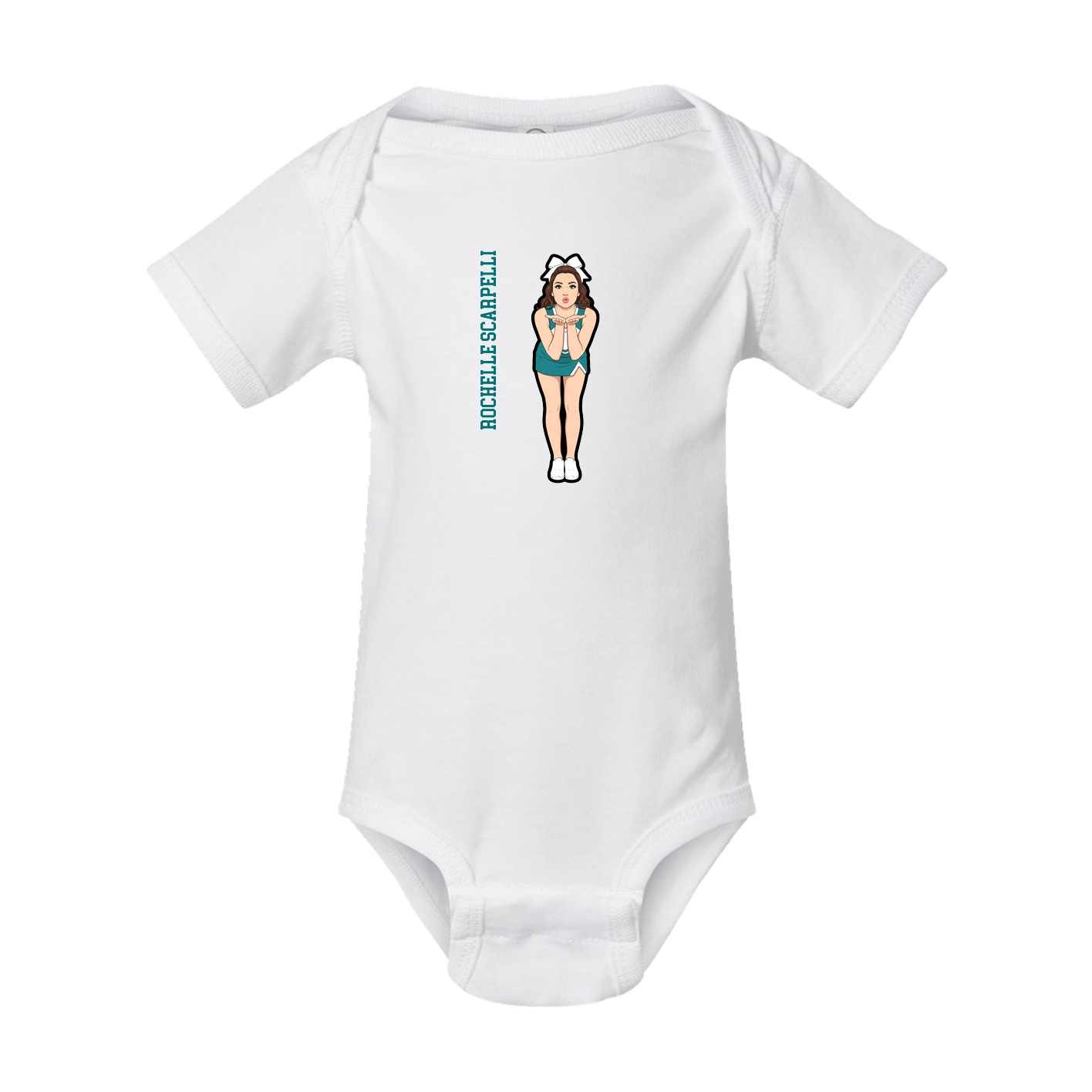 Baby Onesie — Name Vertical in White