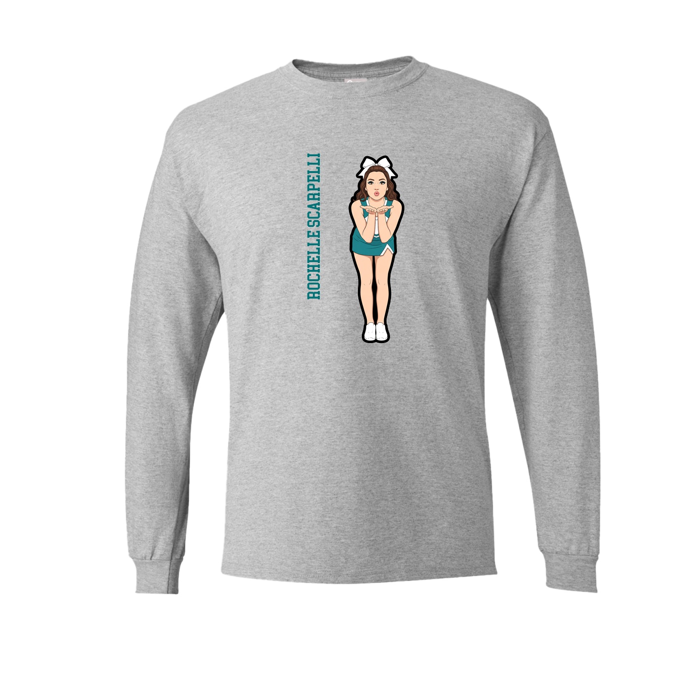 Long Sleeve Tee — Name Vertical in Grey