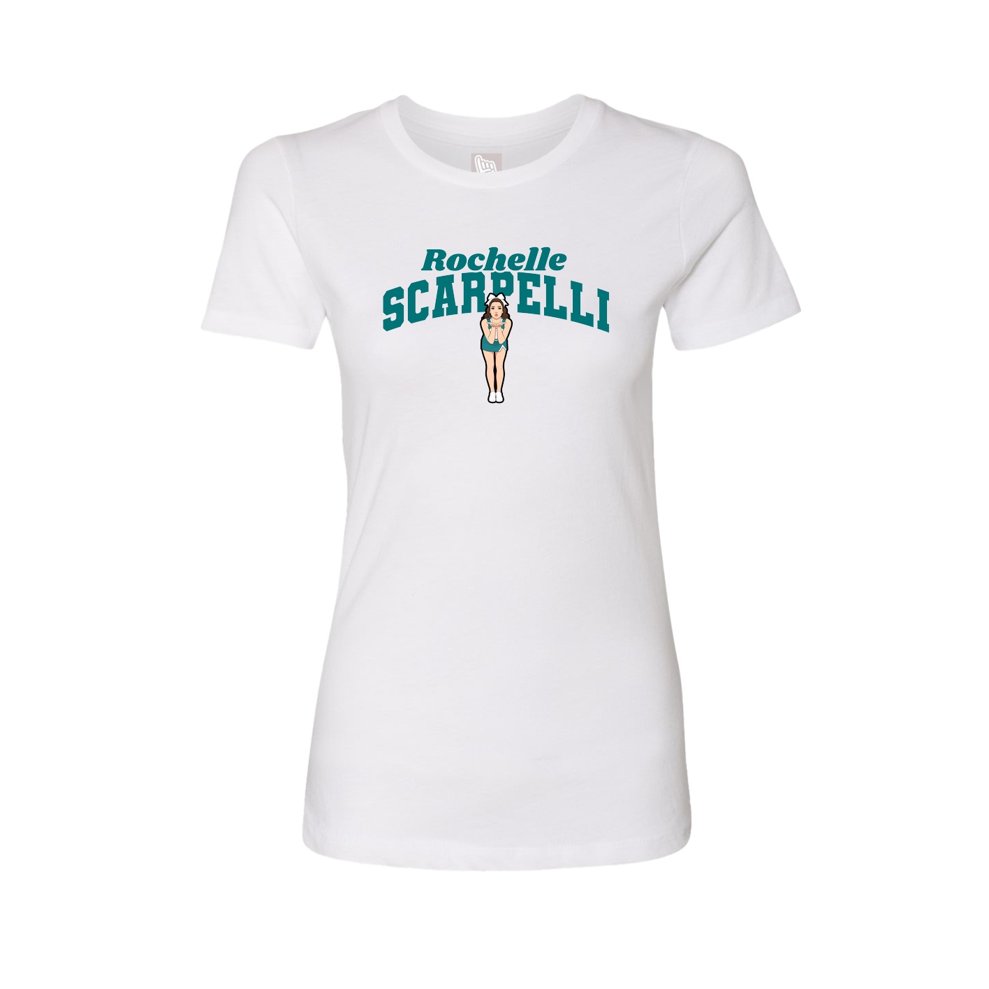Fitted Women's Tee — Signature Arch in White