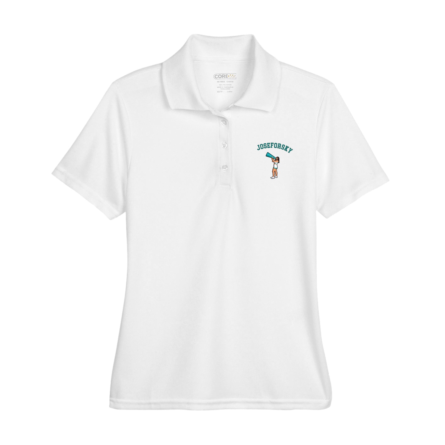 Womens Performance Polo — Shirsey Arch in White