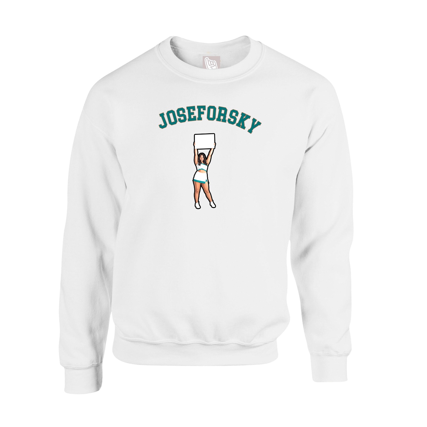 Fleece Crew — Shirsey Arch in White