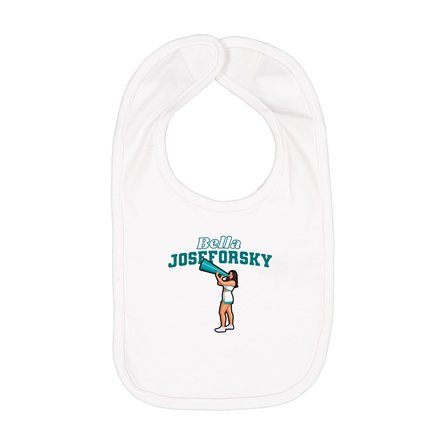 Infant Bib — Name Arch in White