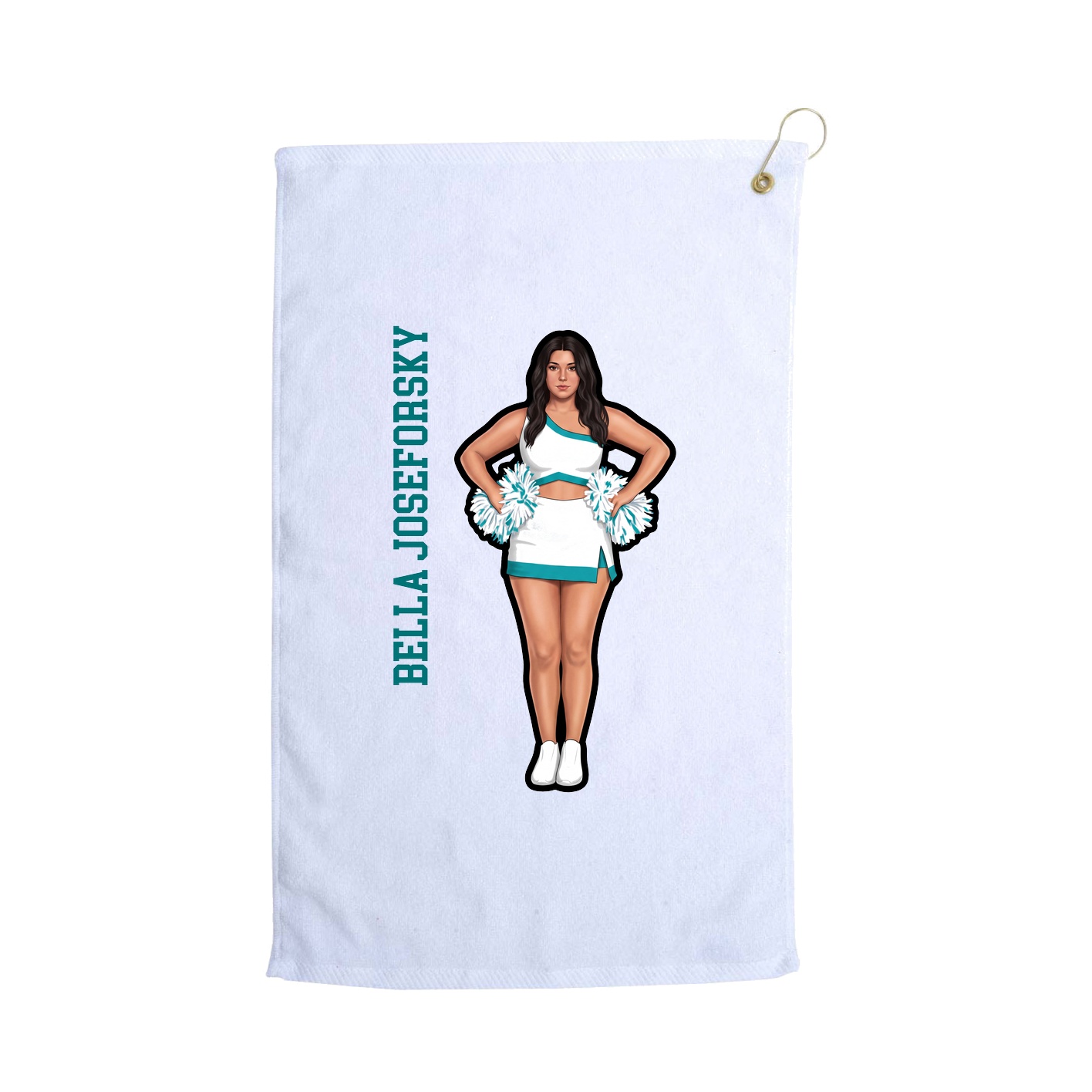 Golf Towel — Name Vertical in White