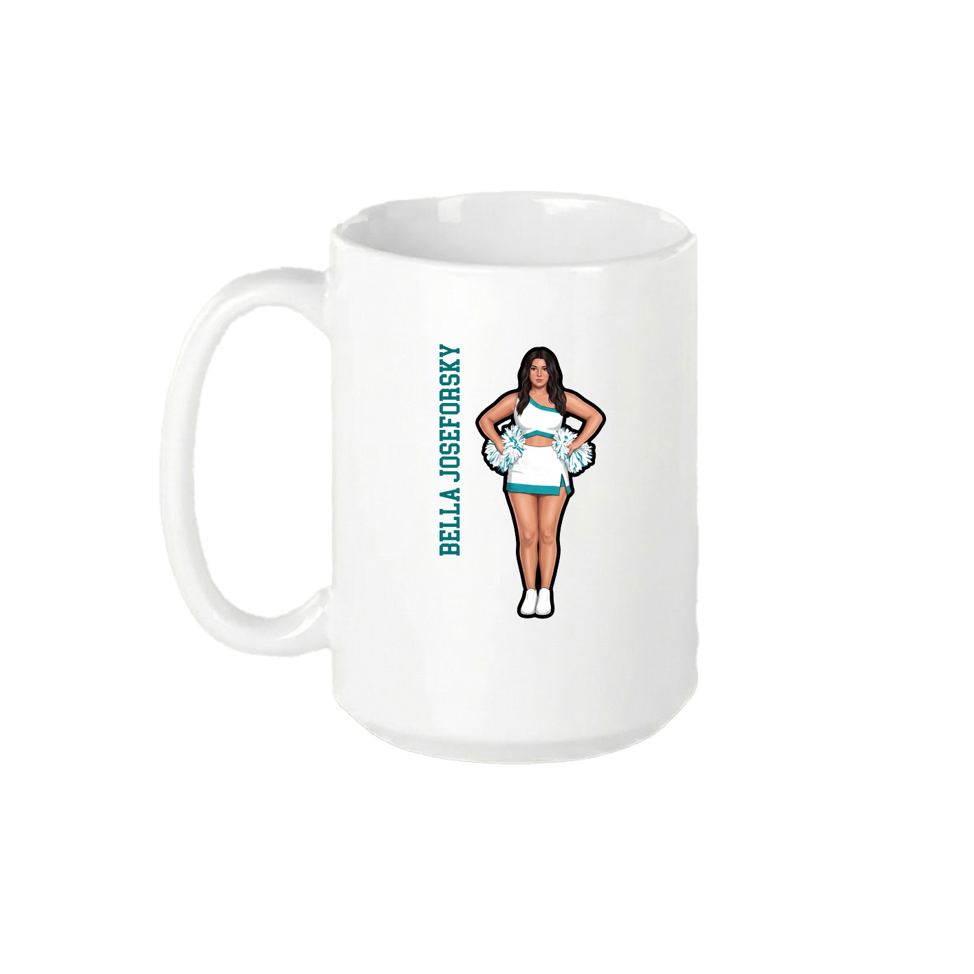15oz Coffee Mug — Name Vertical in White