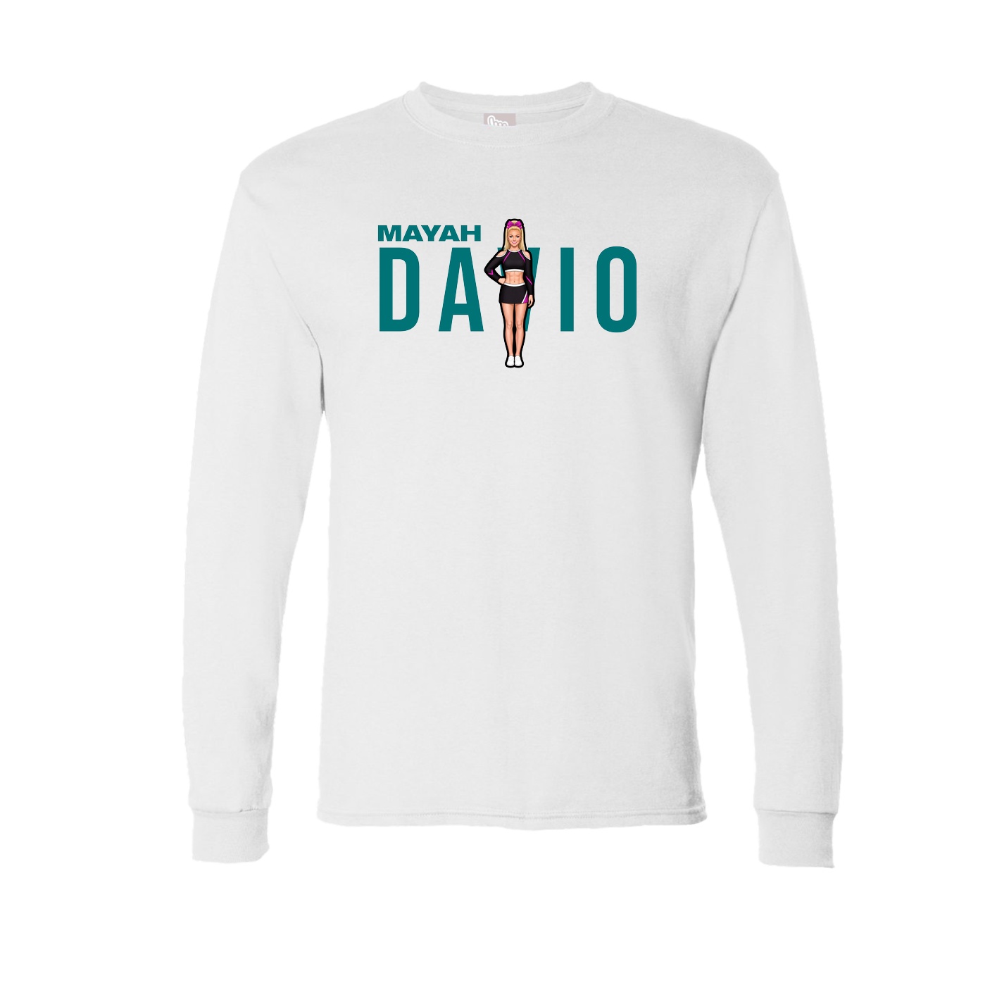 Long Sleeve Tee — Player Name in White