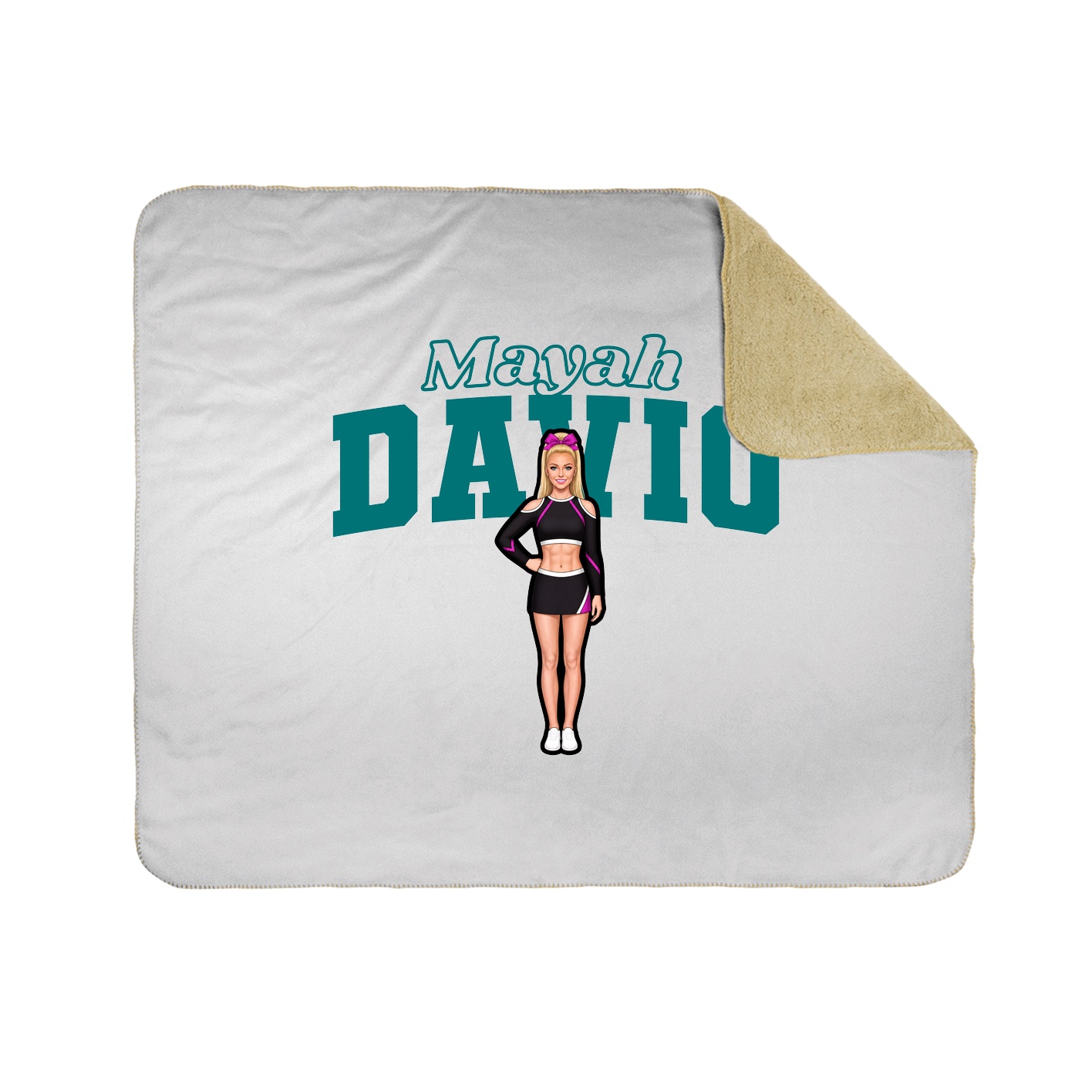 Throw Blanket — Name Arch in White