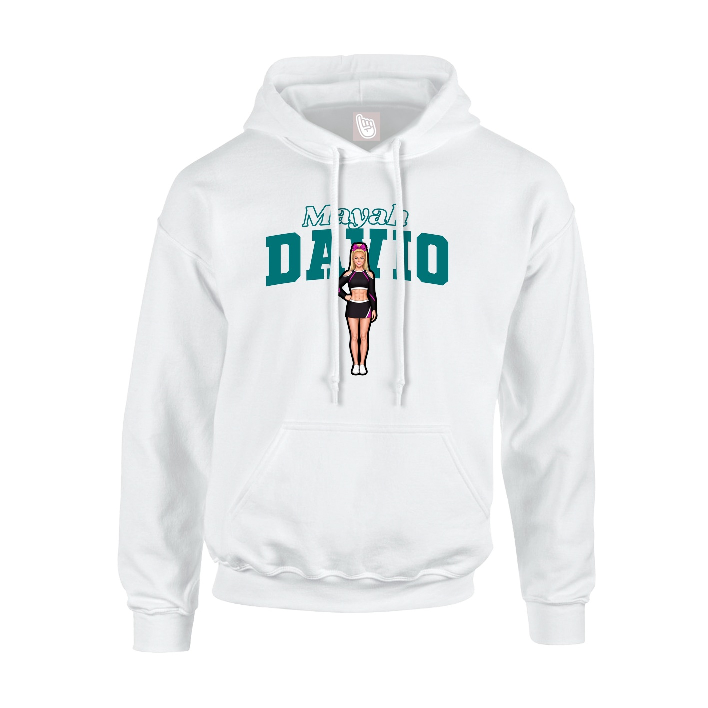 Hoodie — Name Arch in White