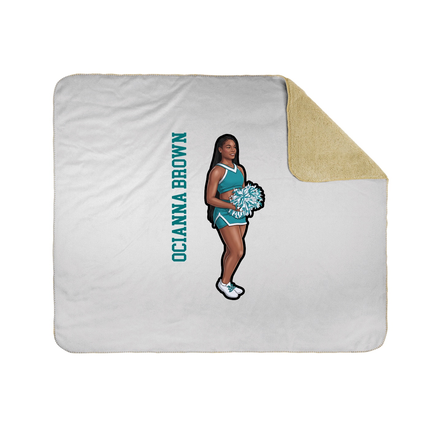 Throw Blanket — Name Vertical in White