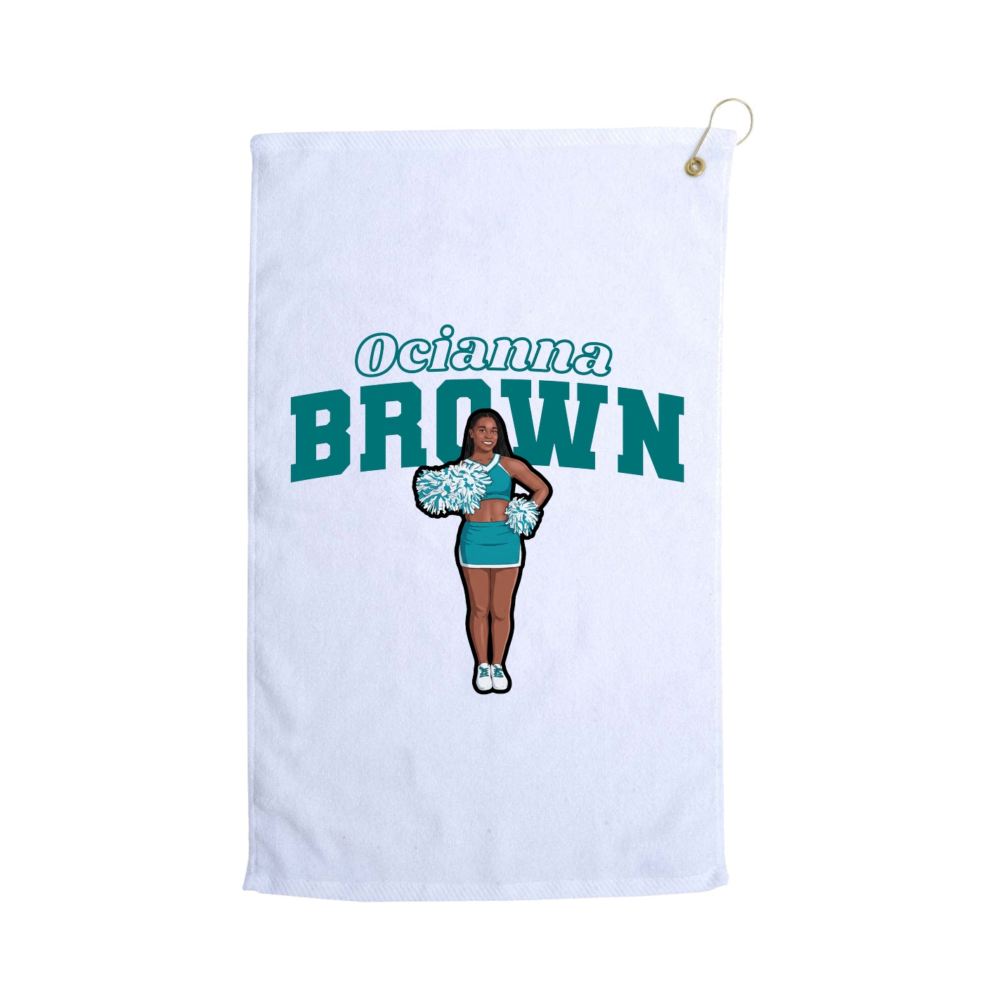 Golf Towel — Name Arch in White