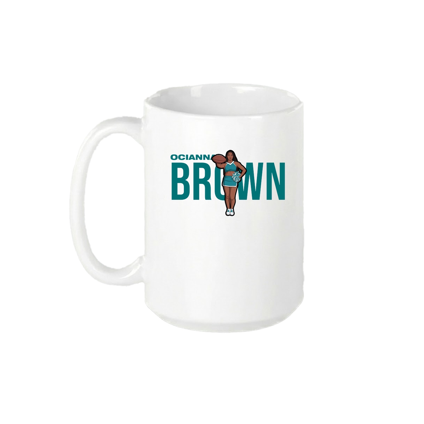 15oz Coffee Mug — Player Name in White