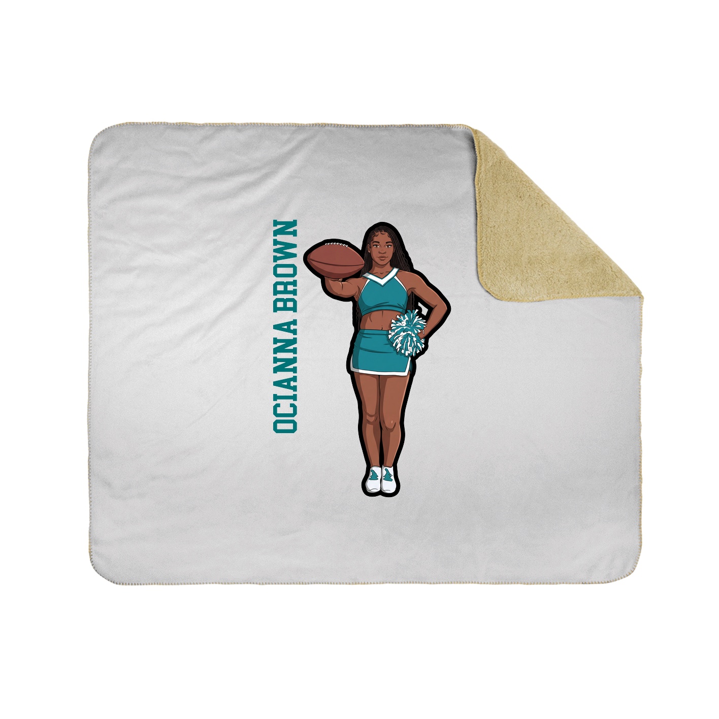 Throw Blanket — Name Vertical in White