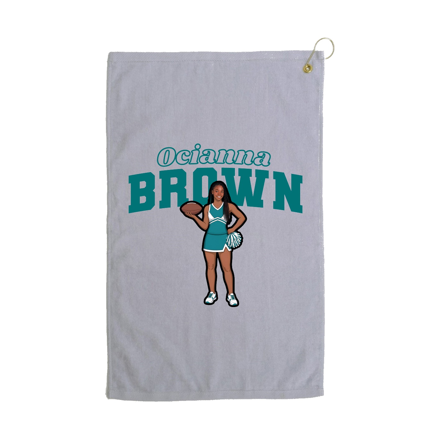 Golf Towel — Name Arch in Grey