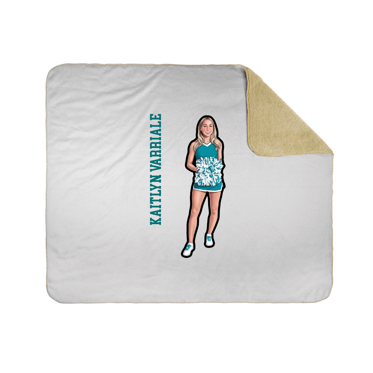 Throw Blanket — Name Vertical in White