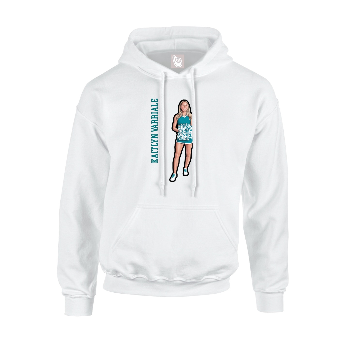 Youth Hoodie — Name Vertical in White