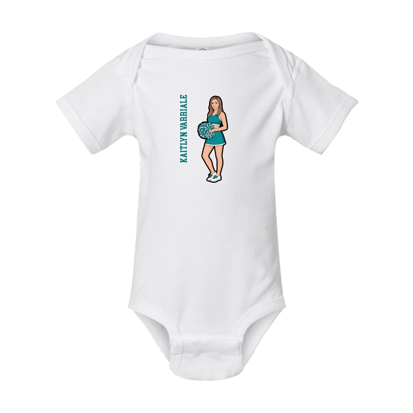 Baby Onesie — Name Vertical in White